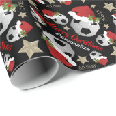 クリスマスサッカーのオールスター – パーソナライズ ラッピングペーパー (ロールコーナー)