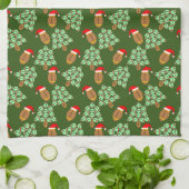 クリスマスサッカーキッチンタオル キッチンタオル (折り畳み)