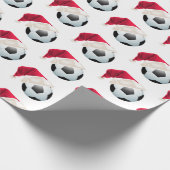クリスマスサッカーサッカーサおもしろいンタホリデー ラッピングペーパー (角)