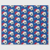 クリスマスサッカーサッカーサおもしろいンタホリデー ラッピングペーパー (フラット)