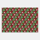 クリスマスサッカーサンタハッツラッピング紙シート ラッピングペーパーシート (正面)