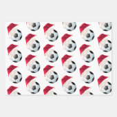 クリスマスサッカースポーツサンタホリデーセット ラッピングペーパーシート (正面2)