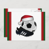 クリスマスサッカーボールと靴 シーズンポストカード (正面/裏面)