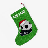 クリスマスサッカーボールと靴 スモールクリスマスストッキング (裏面 (吊り時))