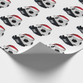 クリスマスサッカーボールと靴 ラッピングペーパー (角)