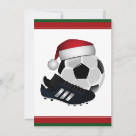 クリスマスサッカーボールと靴 招待状