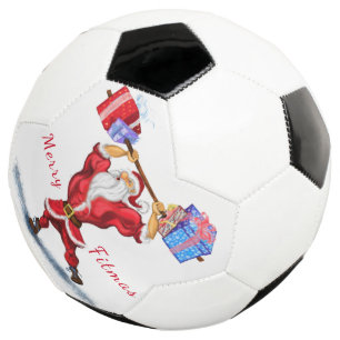 クリスマスサッカーボールギフトボディビルダーSanta - おもしろい サッカーボール