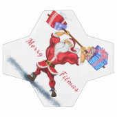 クリスマスサッカーボールギフトボディビルダーSanta - おもしろい サッカーボール (フラット)