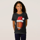 クリスマスサッカーボールサンタおもしろいハットスポーツXma Tシャツ (正面フル)