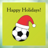 クリスマスサッカーボールサンタクロース帽子がパーソナライズ ウィンドウサイン (シート3)