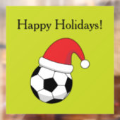 クリスマスサッカーボールサンタクロース帽子がパーソナライズ ウィンドウサイン (シート2)