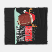 クリスマスサッカーボールサンタハットおもしろいスポーツクリスマスB フリースブランケット (正面(横))