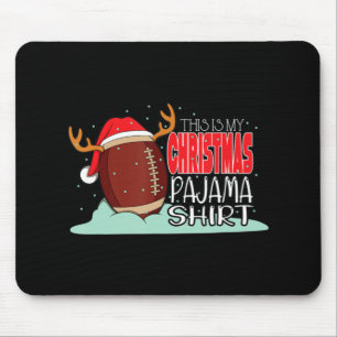 クリスマスサッカーボールサンタハットおもしろいスポーツクリスマスB マウスパッド