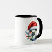 クリスマスサッカーボールサンタハットクリスマスサッカー マグカップ (正面右)