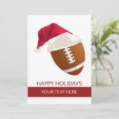 クリスマスサッカーボールサンタハットグリーティングカード シーズンカード (スタンド正面)