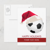 クリスマスサッカーボールサンタハットポストカード シーズンポストカード (正面/裏面)