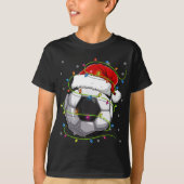 クリスマスサッカーボールサンタハットマッチングファミリーパ Tシャツ (正面)
