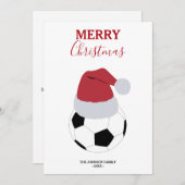 クリスマスサッカーボールスポーツサッカー名前をカスタムする シーズンカード (正面/裏面)