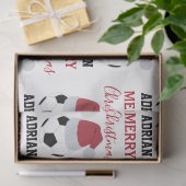 クリスマスサッカーボールスポーツサッカー名前をカスタムする 薄葉紙 (ギフト)