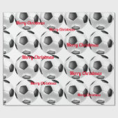 クリスマスサッカーボール包装紙 ラッピングペーパー (フラット)