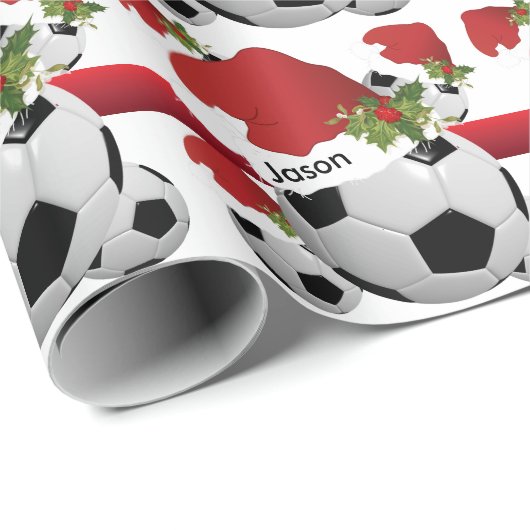クリスマスサッカーボール |個人用設定 ラッピングペーパー (ロールコーナー)