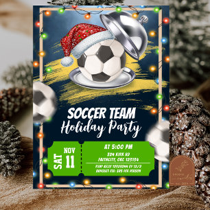 クリスマスサッカー祝日パーティー 招待状