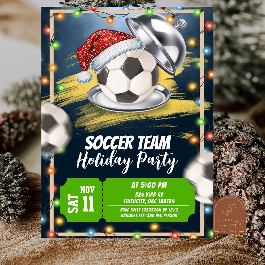 クリスマスサッカー祝日パーティー 招待状
