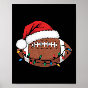クリスマスサッカー選手のクリスマスライトサンタスポーツ ポスター