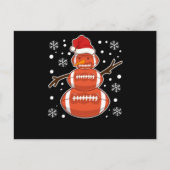 クリスマスサッカー選手のファン雪だるまボール ポストカード (正面)