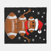 クリスマスサッカー雪だるまキッズサッカークリスマス フリースブランケット (正面(横))