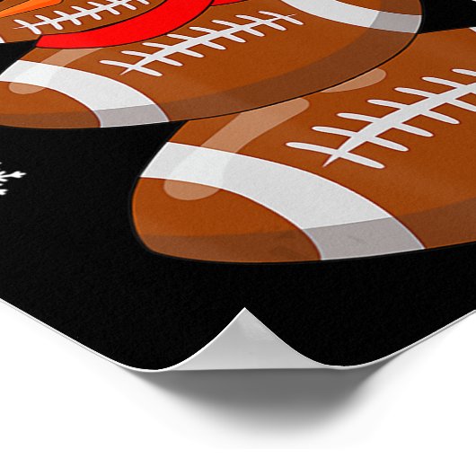 クリスマスサッカー雪だるまキッズサッカークリスマス ポスター (角)