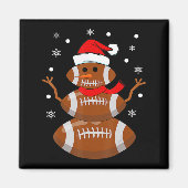 クリスマスサッカー雪だるまキッズサッカークリスマス マグネット (正面)