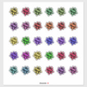 クリスマスサテン弓30の多くのかわいい シール (シート)