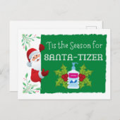 クリスマスサニタイザー「サンタタイザー」ホリデーカード シーズンポストカード (正面/裏面)
