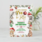 クリスマスサファリ 2歳の誕生日招待状 招待状 (スタンド正面)