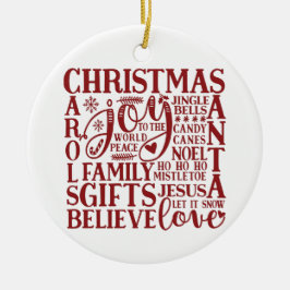 クリスマスサブウェイアート |おもしろいシンプルミニマル セラミックオーナメント