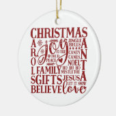 クリスマスサブウェイアート |おもしろいシンプルミニマル セラミックオーナメント (左)