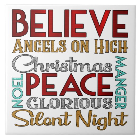 クリスマスサブウェイ文字 タイル (正面)