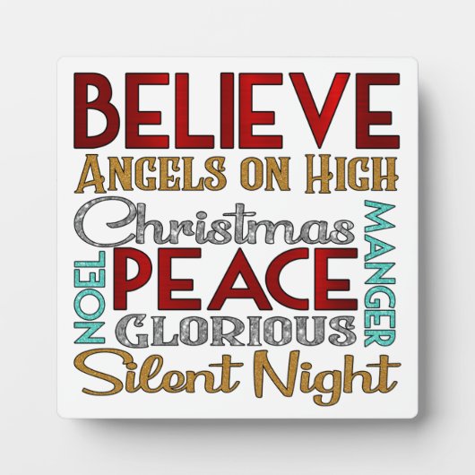 クリスマスサブウェイ文字 フォトプラーク (正面)