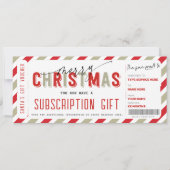 クリスマスサブスクリプションサービスのギフトチケット伝票 招待状 (正面)