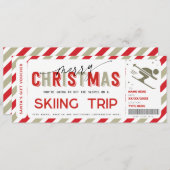 クリスマスサプライズスキー旅行ギフトチケット券 招待状 (正面/裏面)