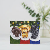クリスマスサプライズラブラドール子犬 シーズンポストカード (スタンド正面)