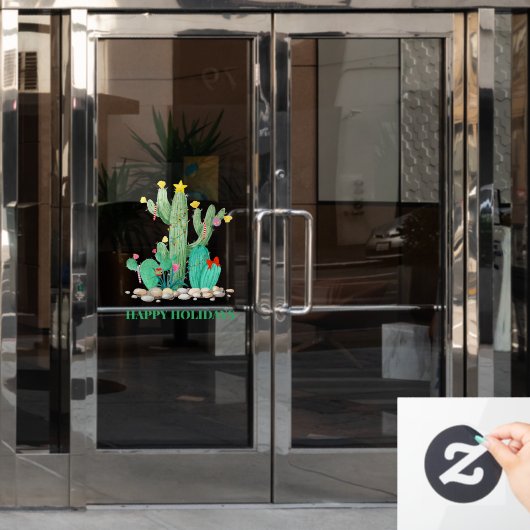 クリスマスサボスサウスウエストデザートホリデー ウィンドウサイン (オフィスドア)