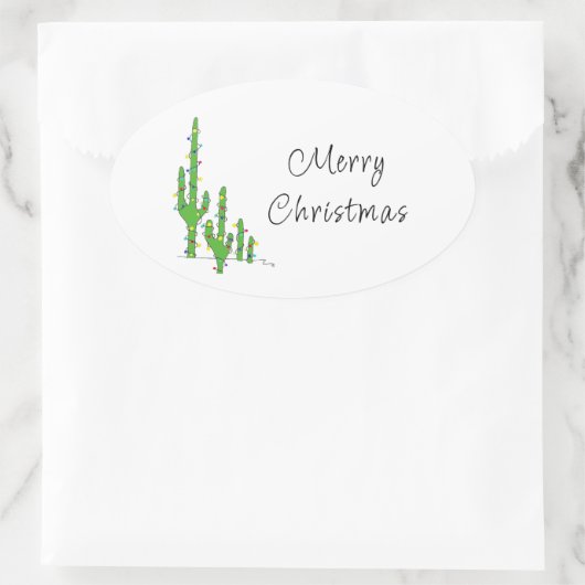 クリスマスサボスデザートサウスウエストホリデー 楕円形シール (バッグ)