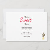 クリスマスサボテンかわいい赤い移動の新しいアドレス 案内状 (裏面)