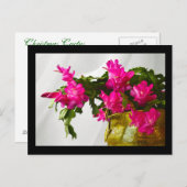 クリスマスサボテンがクローズアップ シーズンポストカード (正面/裏面)