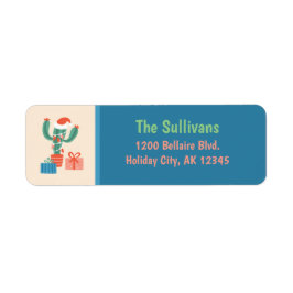 クリスマスサボテンとプレゼント差出人住所 ラベル