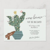 クリスマスサボテンのガーランズおもしろいの星のための新しい家 案内ポストカード (正面)