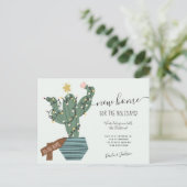 クリスマスサボテンのガーランズおもしろいの星のための新しい家 案内ポストカード (スタンド正面)