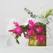 クリスマスサボテンのクローズアップの写真の招待状 招待状 (スタンド正面)